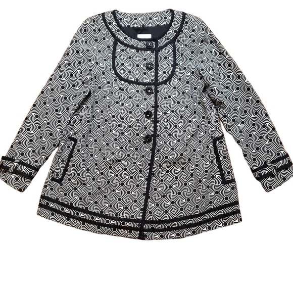 Tibi geometric black white swing jacket size 8 - Picture 1 of 6